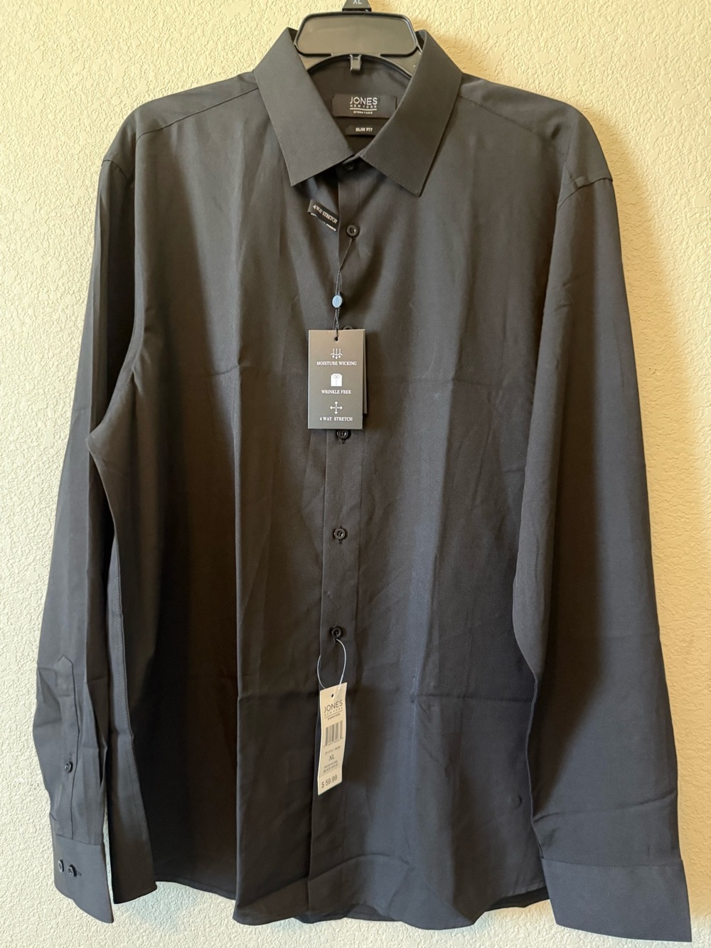 Jones New York Black Slim Fit Dress Shirt